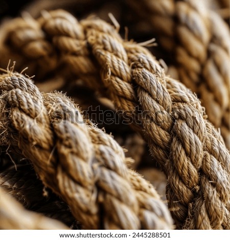 Closeup of thick coiled rope