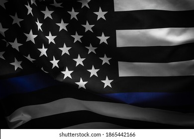 American Flag Symbolic Support Law Enforcementusa Stock Illustration ...