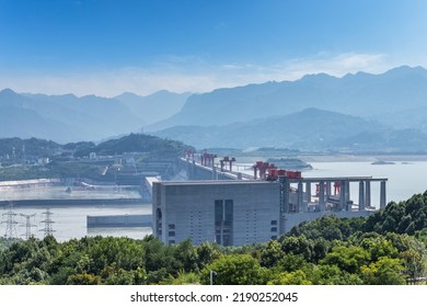 Closeup Of The Three Gorges Dam, One Of The Largest Water Conservancy Projects In The World Today