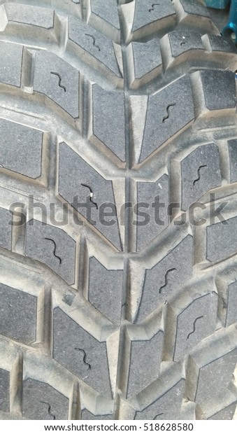 Closeup of tire\
surface for four wheels drive\
