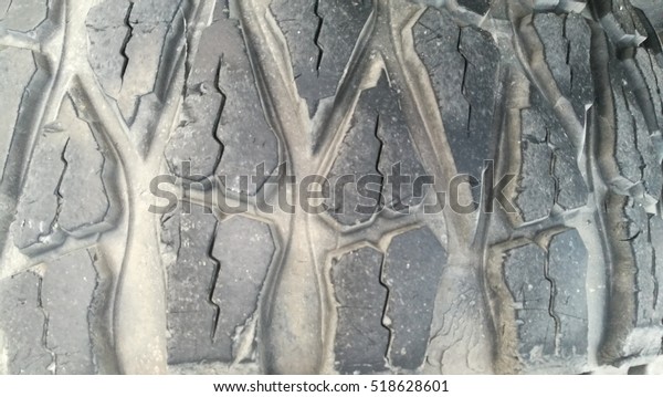 Closeup of tire
surface for four wheels drive
