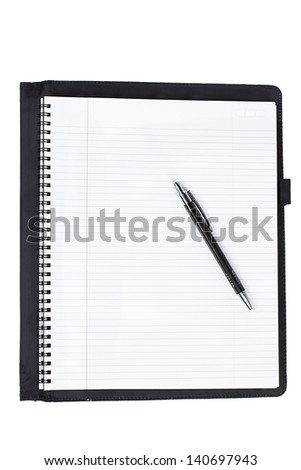 Similar – Image, Stock Photo open notebook with ballpoint pen