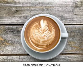 Top View White Cup Hot Cappuccino Stock Photo (Edit Now) 1453055255 ...