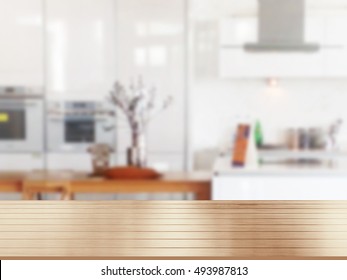 closeup top wood table with Blur Background - Shutterstock ID 493987813