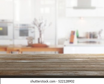 closeup top wood table with Blur Background - Shutterstock ID 522128902