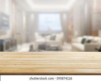 closeup top wood table with Blur Background - Shutterstock ID 595874126