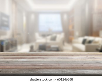 closeup top wood table with Blur Background - Shutterstock ID 601246868