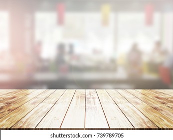 closeup top wood table with Blur Background - Shutterstock ID 739789705