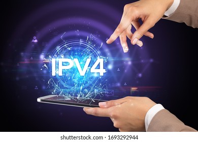 Closeup Touchscreen Ipv4 Abbreviation Modern Technology Stock Photo