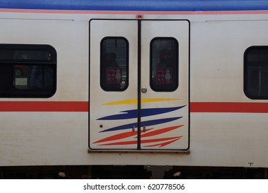 closeup train door