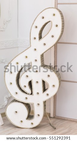 Close-up of treble clef
