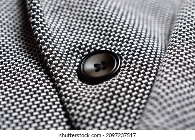 Closeup of Tweed Jacket Button
