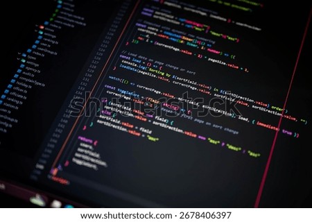 Close-up of TypeScript code handling pagination and sorting logic in a modern web application. Ideal for tech tutorials, web development projects, and software engineering visuals.