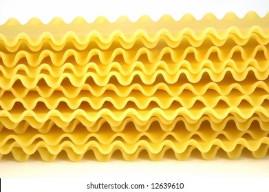 Closeup Of Uncooked Lasagna Noodles