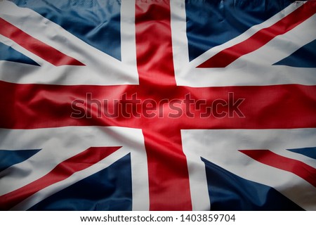 Closeup of Union Jack English flag 