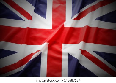 Closeup of Union Jack flag - Shutterstock ID 145687157