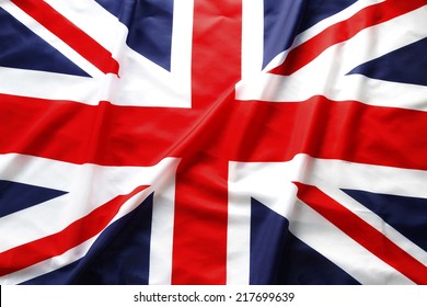 Closeup of Union Jack flag - Shutterstock ID 217699639