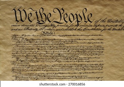 Close-up of the United States Constitution - Shutterstock ID 270016856