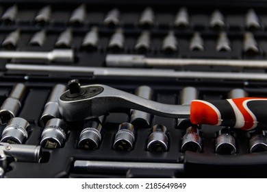 Close-up Of Universal Tool Kit For Car Repair