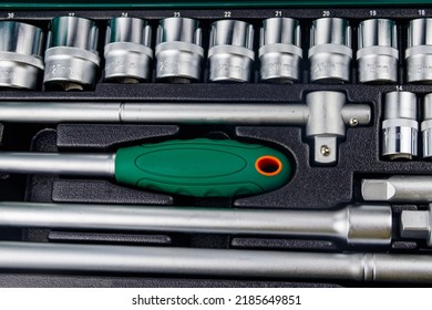 Close-up Of Universal Tool Kit For Car Repair