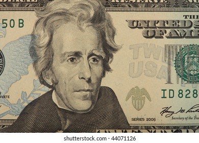 A Closeup Of A US 20 Dollar Bill