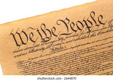 Close-up of the U.S. Constitution.