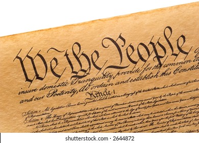 Close-up of the U.S. Constitution.