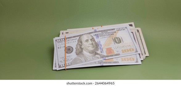 Close-Up of US Dollar Banknotes – Monetary System, Exchange Rate, Financial Market, Banking, and Investment Symbol of the United States Economy. 