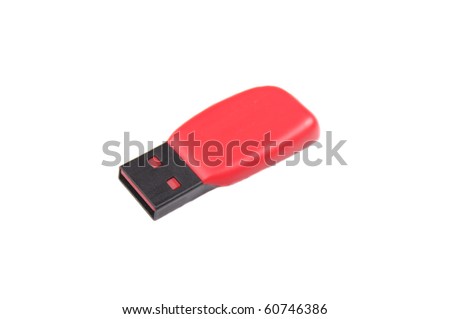Closeup of usb memory stick red focused of usb connector