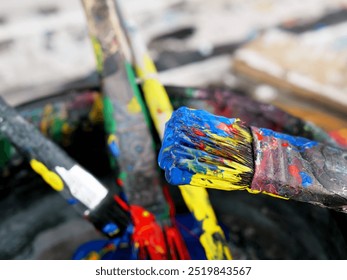 close-up used dirty brush and paint
 - Powered by Shutterstock