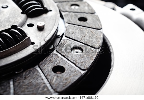 Closeup vehicle clutch plate\
disc