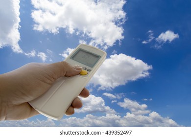 Closeup view about using some appliance such as air condition.