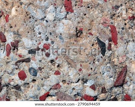 Close-up view of the abstract pattern found in a pudding stone