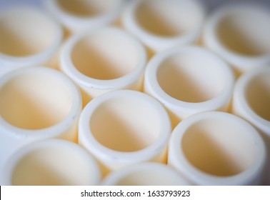 Closeup view of alumina tubes (technical ceramics)