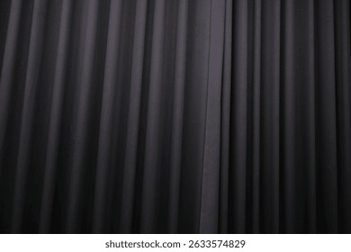 Close black curtain lighting