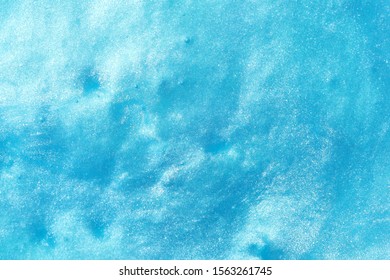 Closeup View Of Blue Slime As Background. Antistress Toy