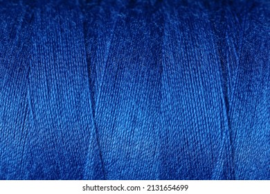 Closeup view of blue threads as background