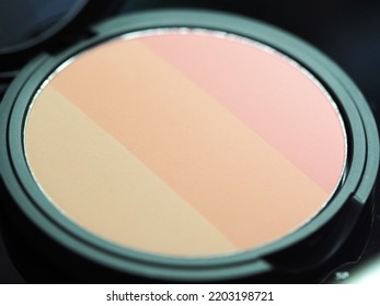 Closeup View Of Blush Compact With Attached Mirror