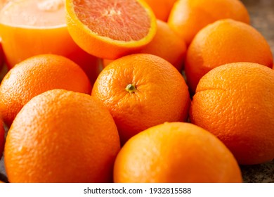 A Closeup View Of Cara Cara Oranges.