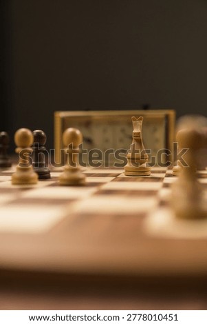 A Close-Up View of a Chess Game Featuring a White Queen and Dark Pawns in an Intense Battle for Strategic Supremacy