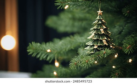 Close-up view of a Christmas tree background  - Powered by Shutterstock