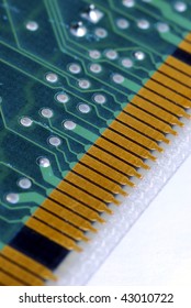 Close-up view of the computer circuit board