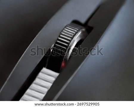 Close-Up View of a Computer Mouse Scroll Wheel