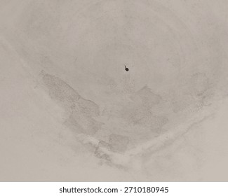 ​A close-up view of a damaged interior ceiling showing a large, circular water stain (also known as a 
