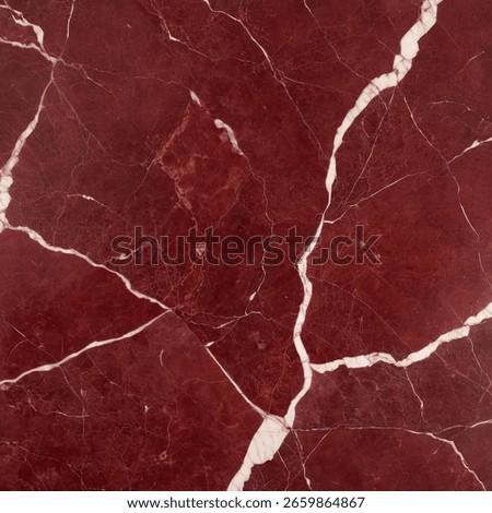 A close-up view of a deep red marble surface featuring intricate, contrasting white veins creating a natural, elegant pattern.
