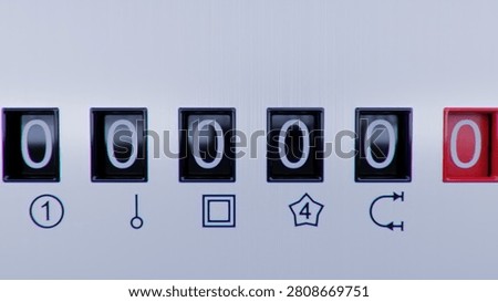 Close-up view of electrometer measuring electricity consumption. Animation with kWh counter. Electric meter display changing numbers. Concept of rising costs of electric power. Home power supply.