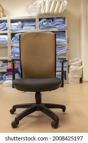 Closeup View Of Ergonomic Chair At The Hospital Clean Linen Store