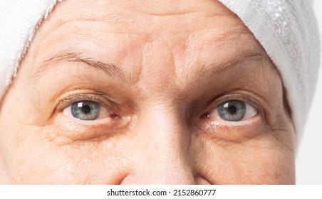 Closeup View Of Eyes Of Senior Woman