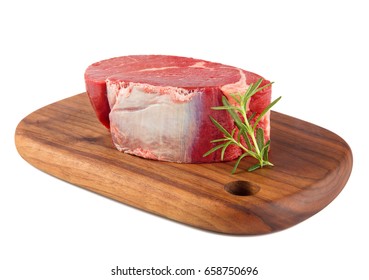 Close-up View Of Filet Mignon Isolated On White Background.