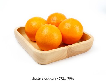 Close-up View Of Fresh Navel Orange Isolated On White Background